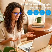 ÉÌƷͼƬ 13 | B0G8D97VW9 | FEISEDY 3 Pack Cat Eye Reading Glasses Blue Light Blocking Women/Men B0374