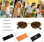 ÉÌƷͼƬ 6 | B0GVDPV1W4 | FEISEDY Metal Oval Sunglasses UV400 Protection for Women and Men B0429