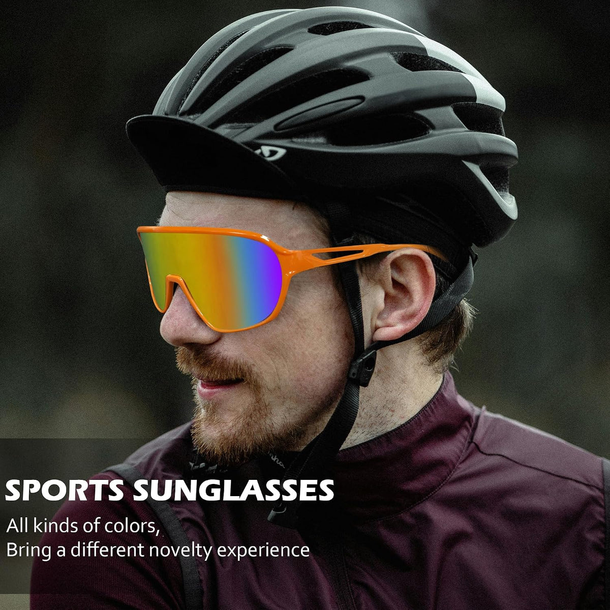 ÉÌƷͼƬ 15 | B0D5D4T92Q | FEISEDY Sports Sunglasses for Men and Women,Oversized One Piece Reflective Lens Cycling Sunglasses B0178