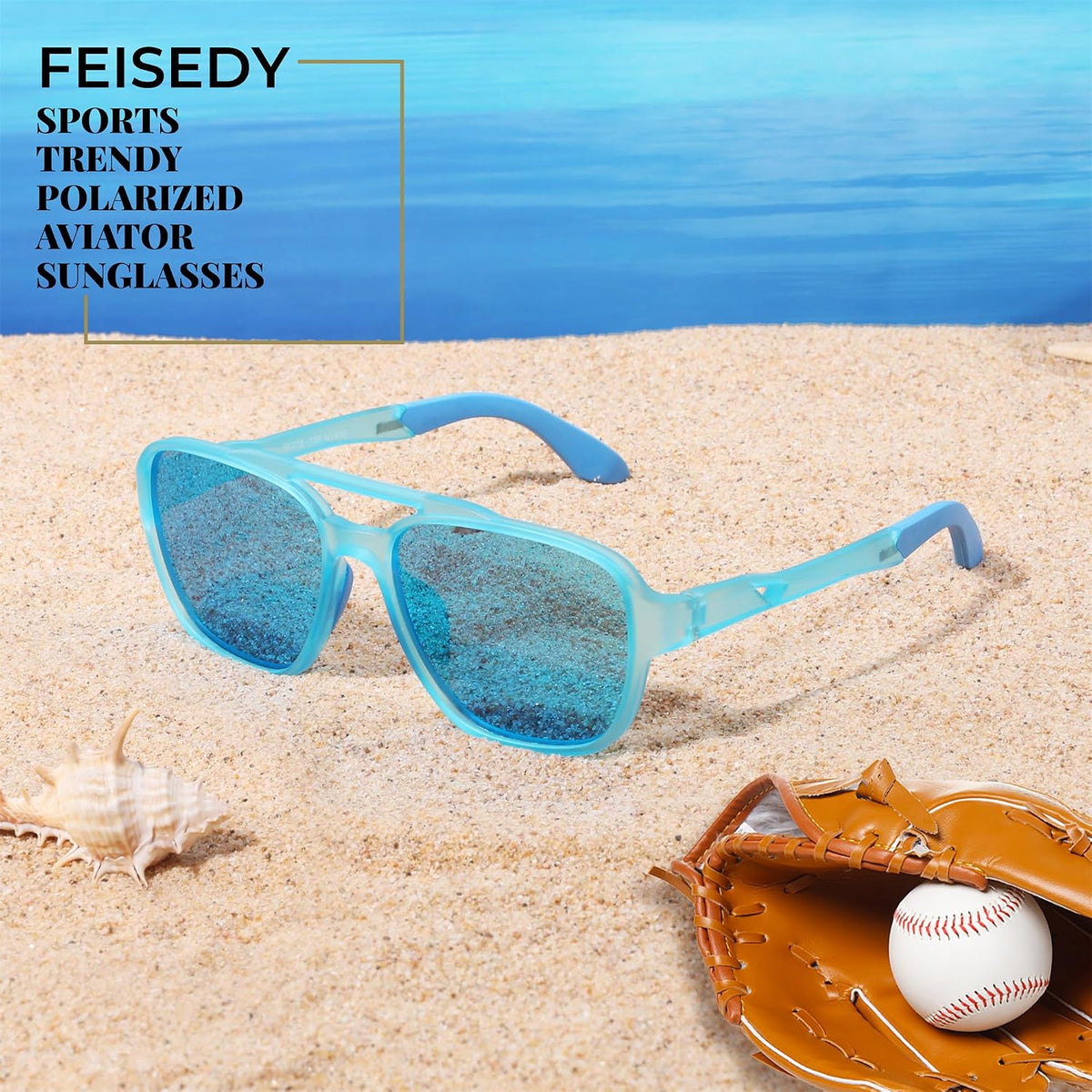ÉÌƷͼƬ 64 | B0DSVK9L2R | FEISEDY Retro Aviator Polarized Sunglasses Women Men Outdoors B0260
