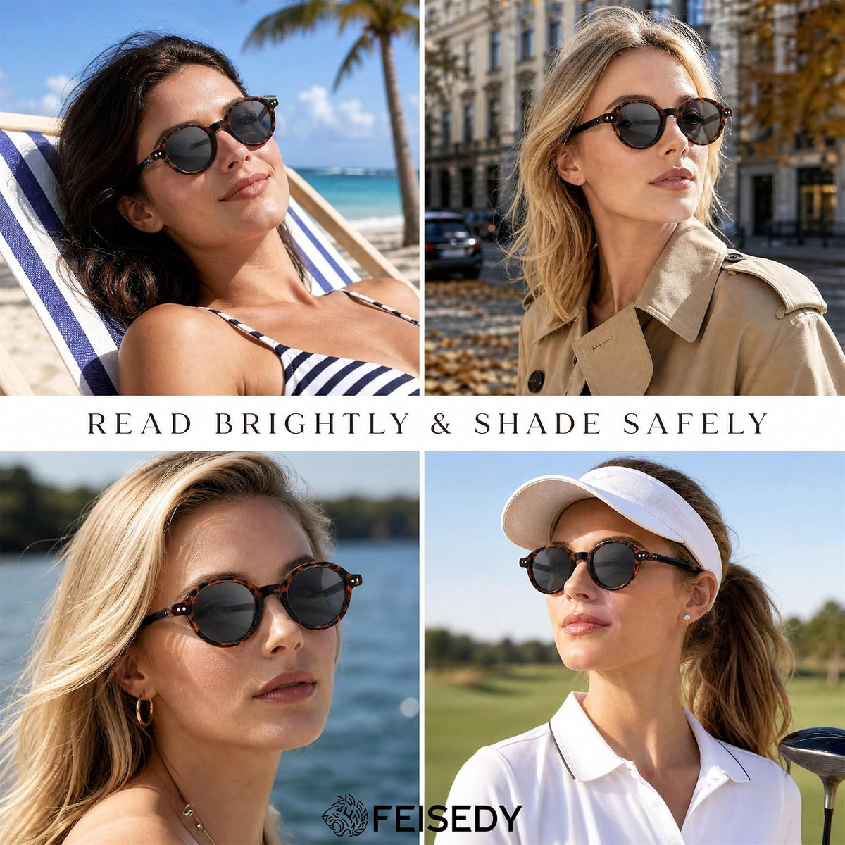 ÉÌƷͼƬ 2 | B0GYW69THN | FEISEDY Reading Glasses for Women Men Retro Oval Reader Sunglasses B1379