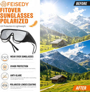 ÉÌƷͼƬ 24 | B0H2Z4Q1KM | FEISEDY Fit Over Glasses Polarized Sunglasses for Men Women B0456