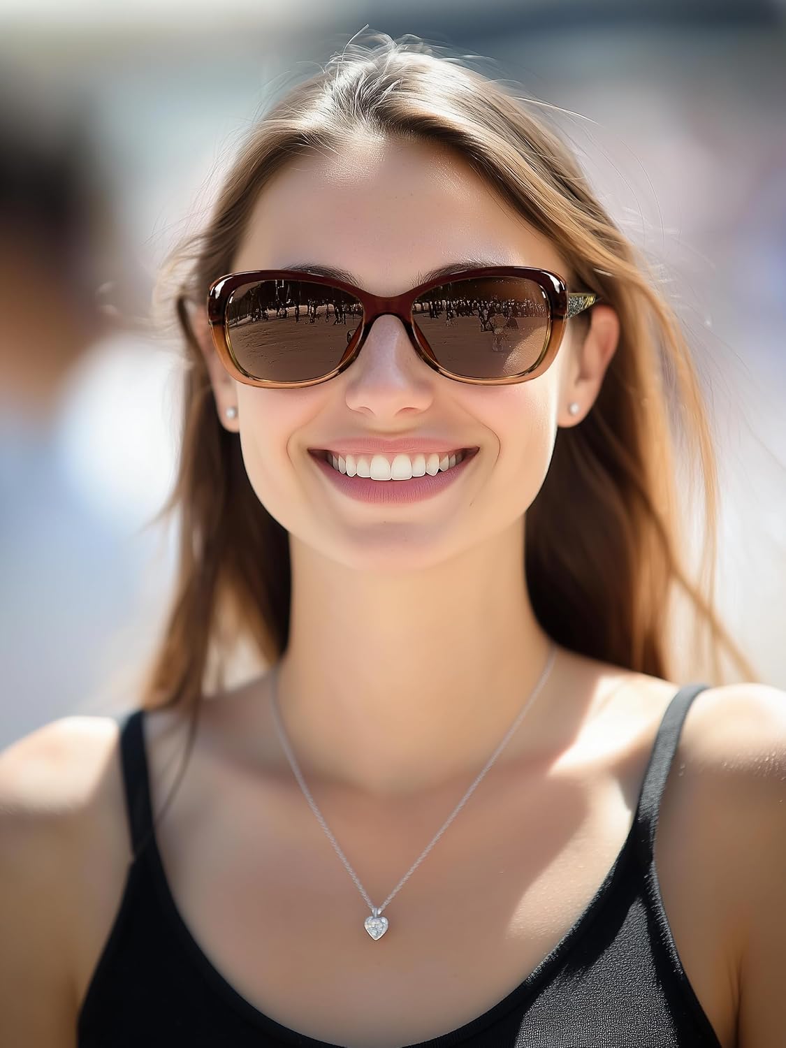 商品图片 9 | B0D2RBKKPD | FEISEDY Polarized Women Sunglasses Retro Shades Photochromic Lens Sparkling Crystal Sunglasses UV400 Protection B0144