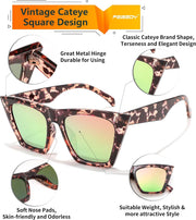 ÉÌƷͼƬ 151 | B0C5378735 | FEISEDY Vintage Square Cat Eye Sunglasses Women Trendy Cateye Sunglasses B2473