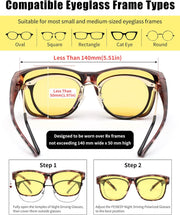ÉÌƷͼƬ 33 | B0DJS7NVNT | FEISEDY Night Vision Driving Glasses Anti Glare Fit Over Glasses for Men Women Polarized Nighttime B0250