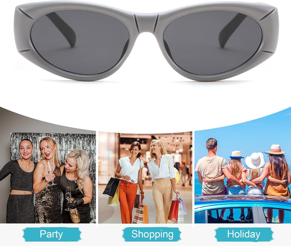 ÉÌƷͼƬ 13 | B0DHWVFXXY | FEISEDY Retro Oval Sunglasses UV400 Protection Retro Y2K Sunglasses B0234
