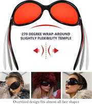 ÉÌƷͼƬ 26 | B0BYX6JXMW | FEISEDY Bug Eye Y2K Oversized Sunglasses Women Men Oval Frame B2391
