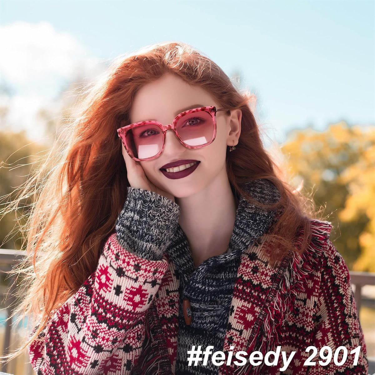 ÉÌƷͼƬ 17 | B0BB2BM9KF | FEISEDY Sunglasses Womens, Oversized Retro Square Polarized Sunglasses, Trendy Shades UV400 B2901