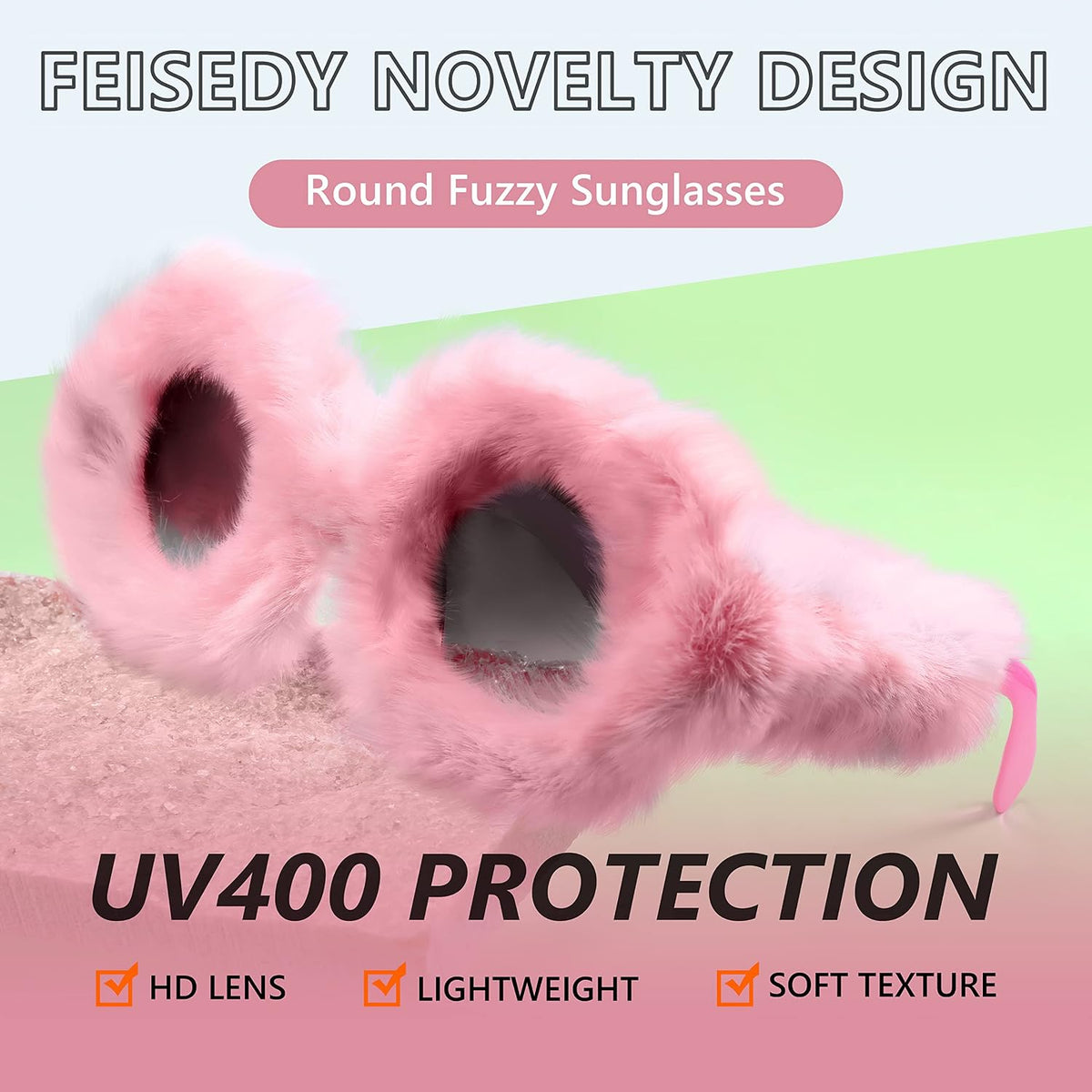 ÉÌƷͼƬ 94 | B09PN9V5N6 | FEISEDY Sunglasses Women Plush Fuzzy Soft Velvet Party Masquerade B2877