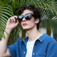 商品图片 35 | B0CNCTSQ2Z | FEISEDY Trendy Polarized Sunglasses, Oversized Irregular TR Frame for Women Men, Retro Shades UV400 B0016