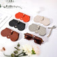 商品图片 6 | B0CFPPR4K1 | FEISEDY 2Pack Soft Leather Sunglass Bag, Portable Holder Eyeglasses Case | Lightweight Portable Design, With Button Clip Wrist Strap for Travel Daily Use B0049