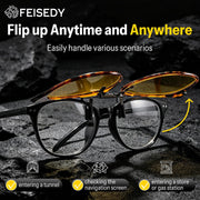 商品图片 10 | B0HDSX3PVB | FEISEDY Polarized Flip-Up Clip On Sunglasses Over Prescription B0486