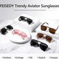 商品图片 6 | B0CBVDGZCB | FEISEDY Men Women Sunglasses Aviator, Square 70s Frame, Vintage Retro Trendy UV400 Sun Glasses B2398