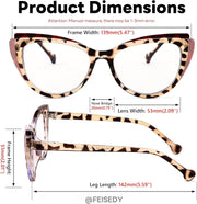 ÉÌƷͼƬ 28 | B0CGNLZQFZ | FEISEDY Women Cateye Blue Light Blocking Glasses Fake Nerd Clear Computer Eyewear TR Fashion Frame B0040