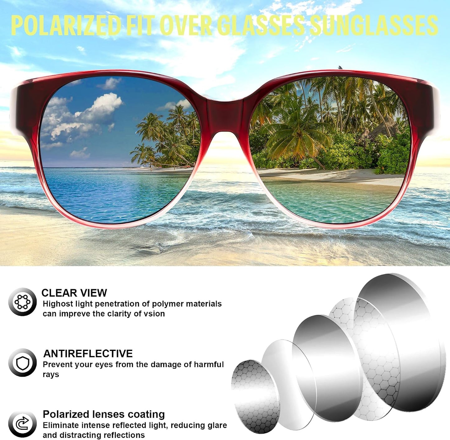 商品图片 34 | B0FRRT5Z37 | FEISEDY Fit Over Glasses Polarized Sunglasses, UV400 Protection for Driving & Outdoor Activities B0328
