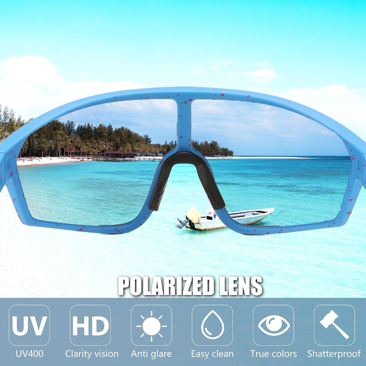 ÉÌƷͼƬ 36 | B0CSJXGX3L | FEISEDY Polarized Sports Sunglasses for Men Women Cycling Running Fishing Tac Glasses UV400 Protection B1125