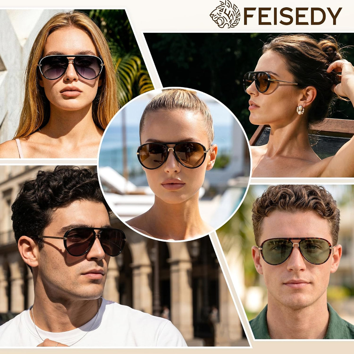 ÉÌƷͼƬ 48 | B0GYVVZBQM | FEISEDY Classic Aviator Sunglasses UV400 Protection for Women Men B0461