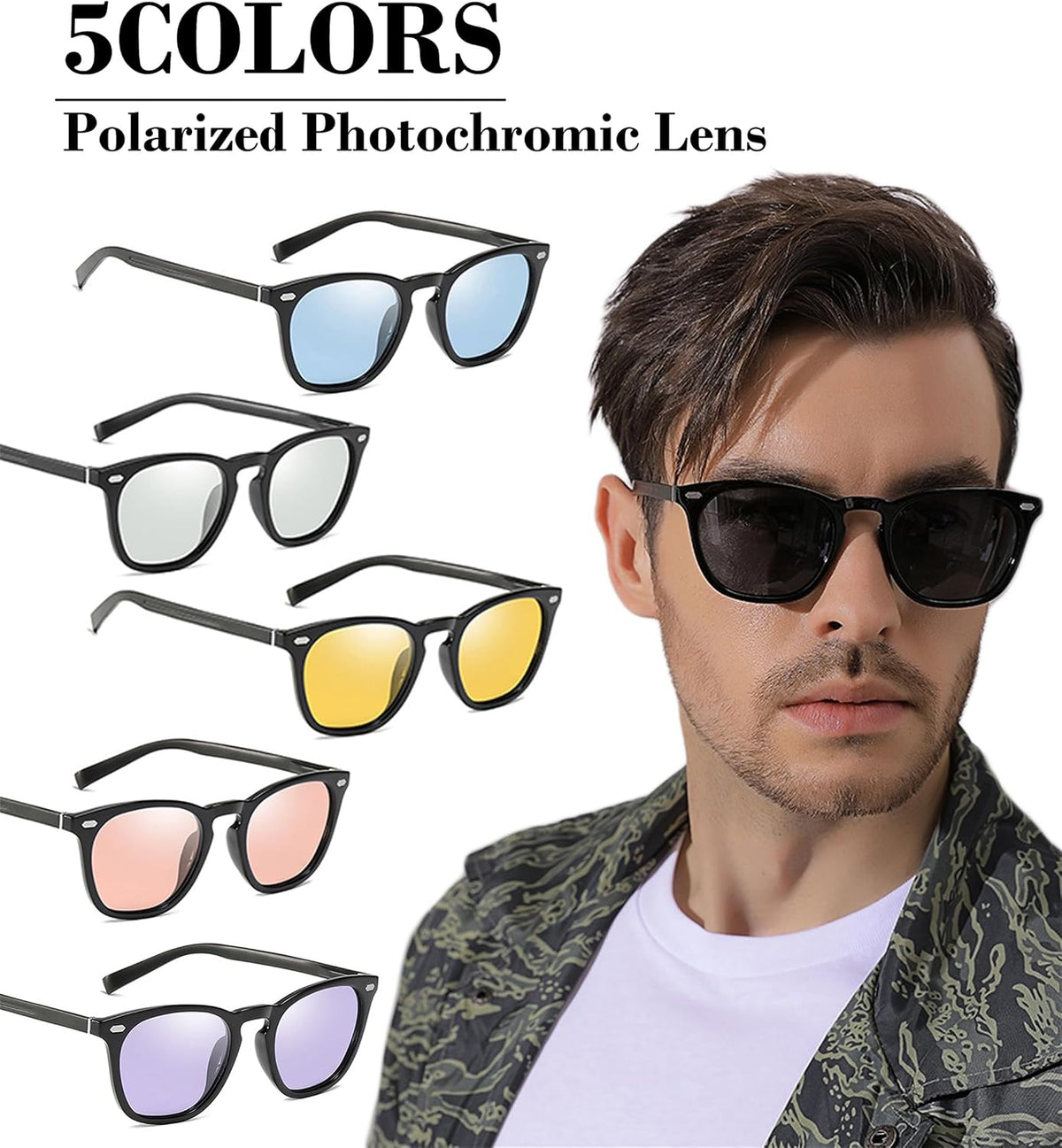 ÉÌƷͼƬ 7 | B09Y8T9BLR | FEISEDY Men Sunglasses, Driving Photochromic Polarized Sunglasses, Outdoor Sport Cycling Fishing UV400 B1062