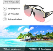 ÉÌƷͼƬ 50 | B09L4V27YS | FEISEDY Square Oversized Sunglasses for Men Women Flat Top B2765