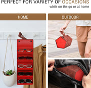 ÉÌƷͼƬ 26 | B0CSFHKMSS | FEISEDY Sunglasses Organizer 5 Slots Travel Glasses Case,Hanging Eyewear Holder Fashionable PU Leather Eyeglass Case B0087
