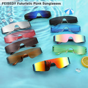 ÉÌƷͼƬ 20 | B0B1V45SXC | FEISEDY Y2K Futuristic Sunglasses Women Men Rimless One Piece Miorred B2927