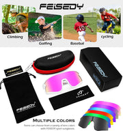 ÉÌƷͼƬ 28 | B0D73JNPNN | FEISEDY Kids Sunglasses Polarized Youth Baseball Sunglasses Sports Cycling Glasses for Boys Girls Age 4-8 B0183