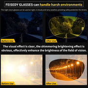 ÉÌƷͼƬ 6 | B0D9JP97HF | FEISEDY Night Driving Glasses,Men Women Fit Over Sunglasses, Anti Glare Polarized HD Night Vision Glasses Yellow Lens B0221