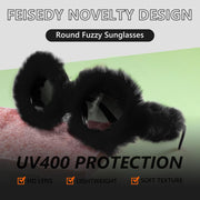 ÉÌƷͼƬ 87 | B09PN9V5N6 | FEISEDY Sunglasses Women Plush Fuzzy Soft Velvet Party Masquerade B2877