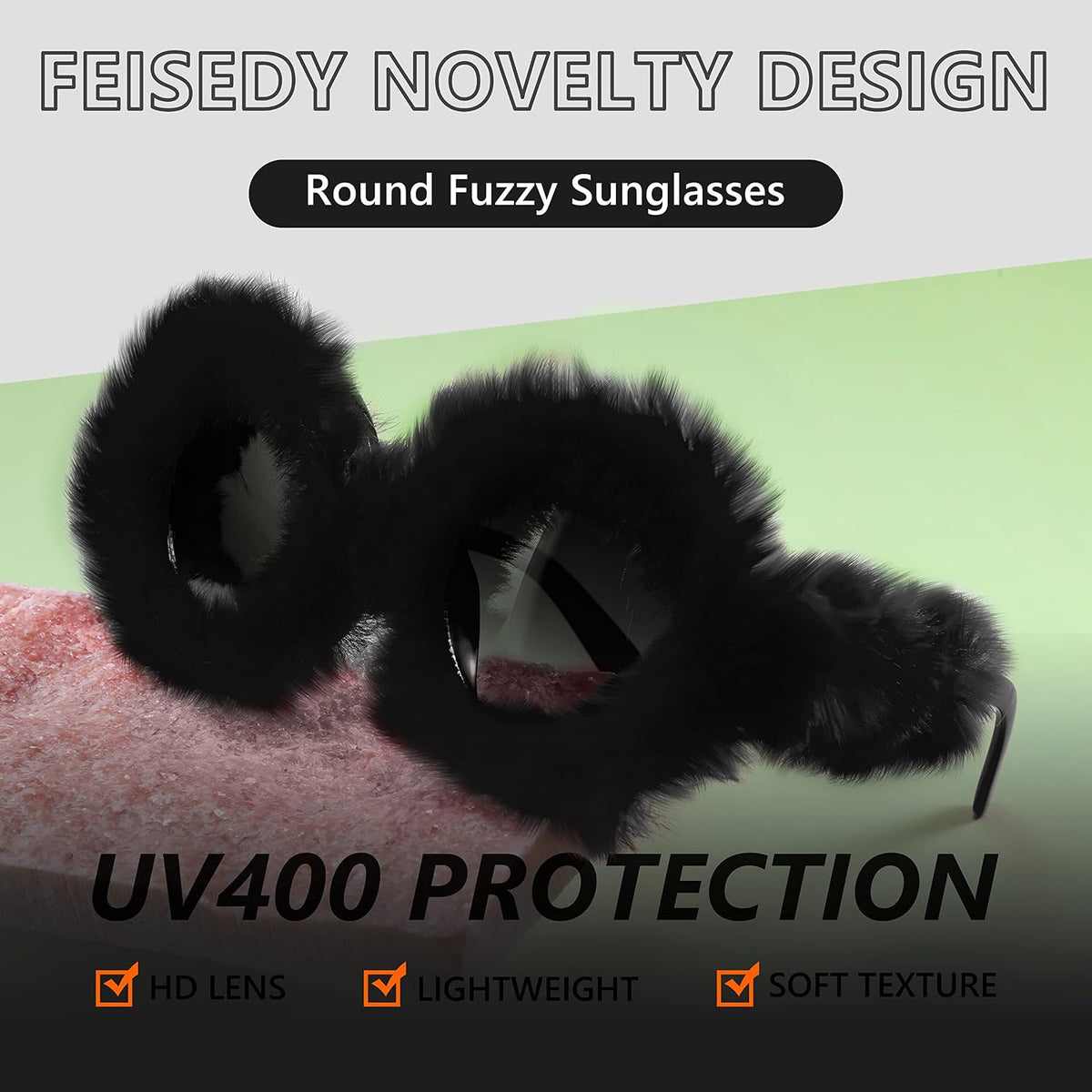 ÉÌƷͼƬ 87 | B09PN9V5N6 | FEISEDY Sunglasses Women Plush Fuzzy Soft Velvet Party Masquerade B2877