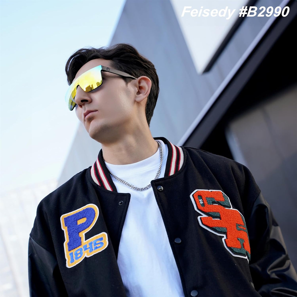 ÉÌƷͼƬ 73 | B0BZ4J86KV | FEISEDY Polarized Sunglasses for Men, Z87 Oversized Square Flat Top B2990