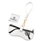 FEISEDY Soft Crocodile Textured Leather Sunglass Bag, Portable Glasses Pouch With Button Clip Wrist Strap B0366