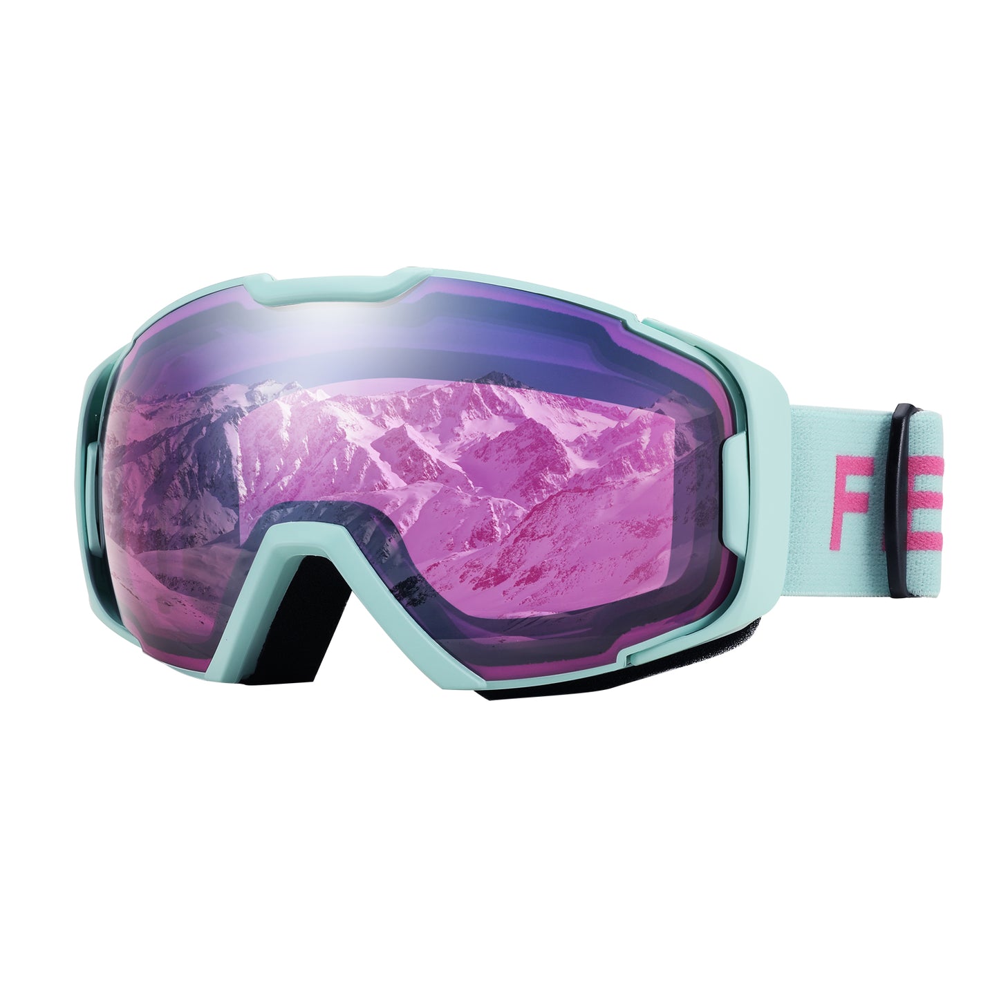 FEISEDY Ski Goggles, OTG Snow Sport Goggles for Adult Youth, Anti-Fog UV400 Protection Bendable Dual-Lenses B2961