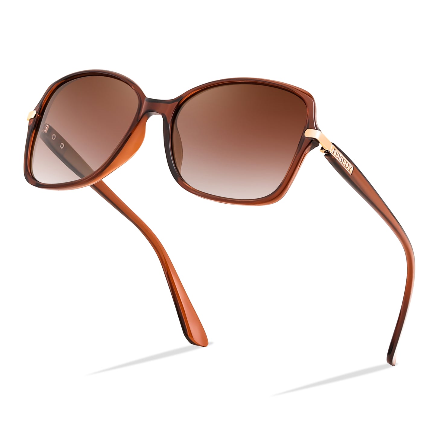 FEISEDY Womens Polarized Sunglasses, Trendy Elegant Colored Frame for Ladies, UV400 Protection B2760