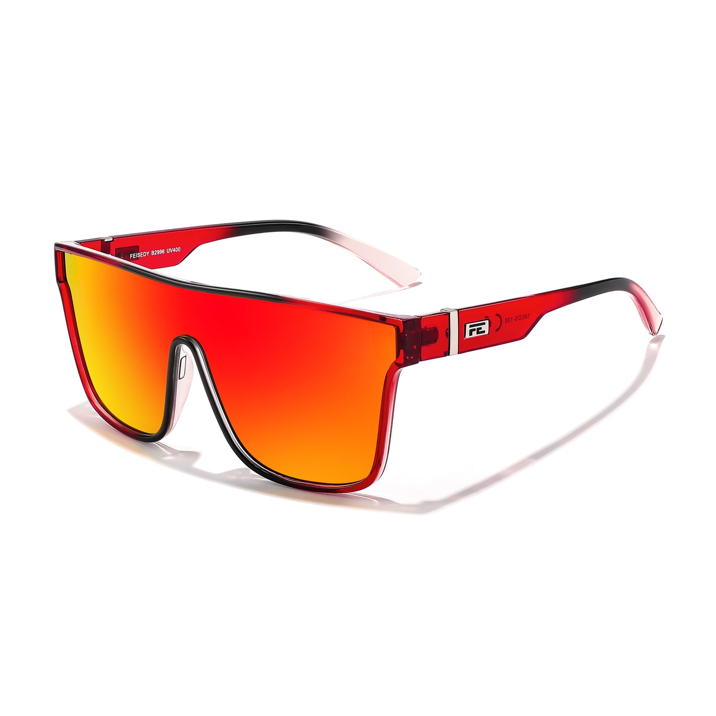 FEISEDY Fashion Flat Top Sunglasses Oversized Square Shades Women Men UV400 B2996