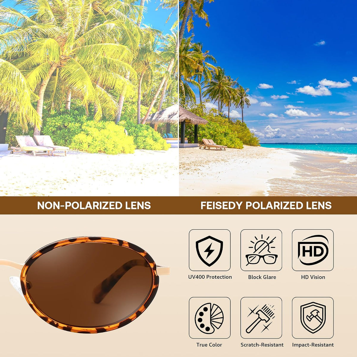 ÉÌƷͼƬ 16 | B0GX9GL5XF | FEISEDY Polarized Oval Metal Sunglasses for Women Men Classic Retro B0439