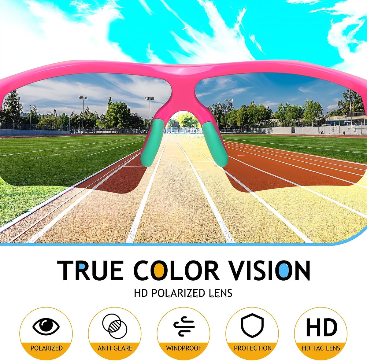 ÉÌƷͼƬ 95 | B07JZ18KMZ | FEISEDY Kids Polarized Sports Sunglasses, TR90 UV400 Baseball Cycling
