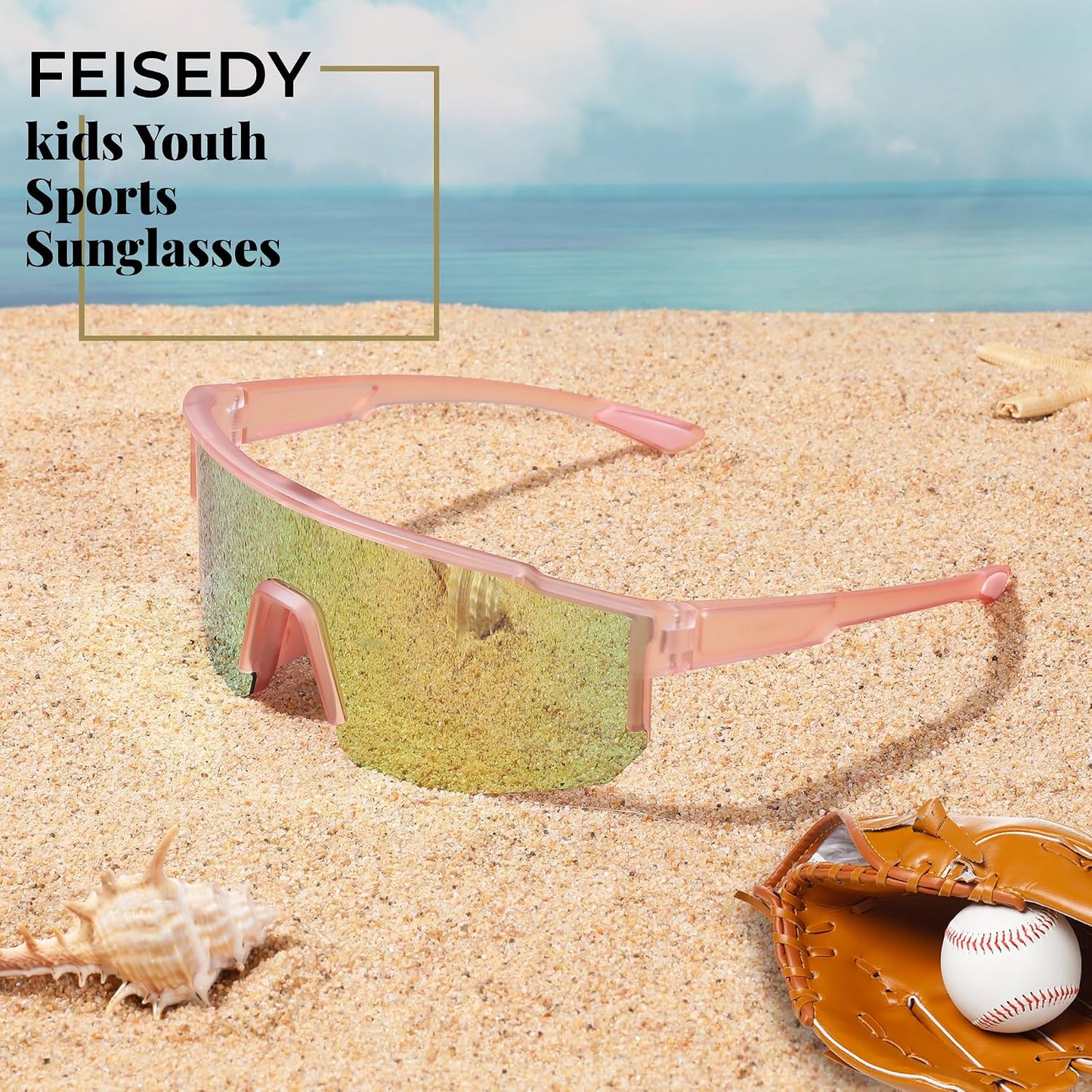 商品图片 12 | B0D95W5582 | FEISEDY Kids Sunglasses Youth Baseball Polarized Sunglasses Sports Lightweight TR90 Frame Boys Girls Cycling B0213
