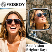 ÉÌƷͼƬ 9 | B0H1W78PMP | FEISEDY Retro Square Aviator Sunglasses Women Men 70s Trendy B0434