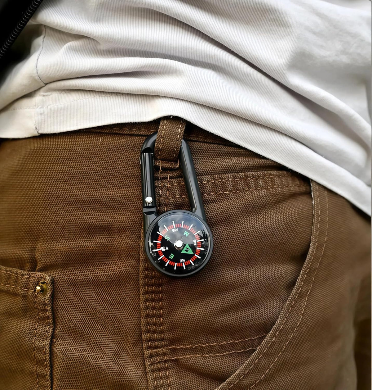 商品图片 6 | B0FY37L944 | Compass Keychain, Hiking Survival Gear with Carabiner Clip Portable Liquid Suspension Compass for Outdoor Activities