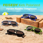 ÉÌƷͼƬ 7 | B0CNCP979D | FEISEDY Kids Polarized Sunglasses for Boys Girls Aviator Sunglasses Lightweight Flexible UV400 Protection Age 3-12 B0045