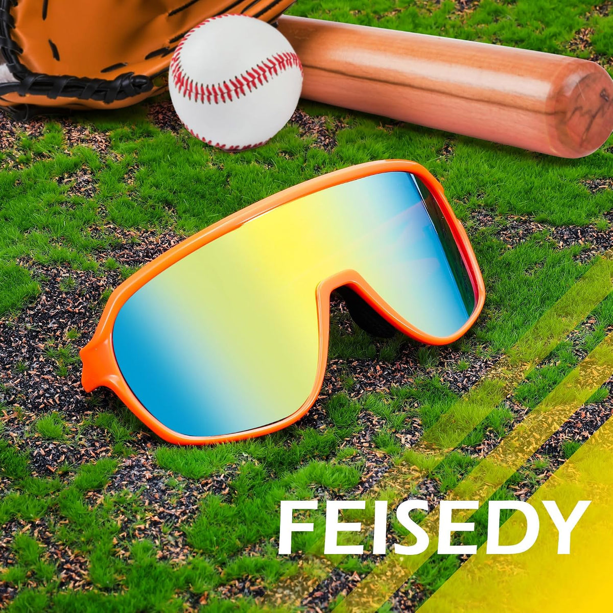 ÉÌƷͼƬ 18 | B0D5D4T92Q | FEISEDY Sports Sunglasses for Men and Women,Oversized One Piece Reflective Lens Cycling Sunglasses B0178