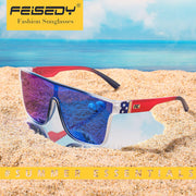 ÉÌƷͼƬ 104 | B0B2836HD6 | FEISEDY Sunglasses for Women Men, Fashion Mirrored Single Lens Shades
