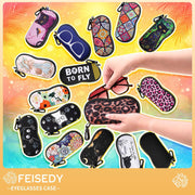 ÉÌƷͼƬ 7 | B0GFYDDD2Y | FEISEDY 2Pack Sunglasses Soft Case Ultra Light Neoprene Zipper Portable Eyeglass Pouch with Belt Clip B0385