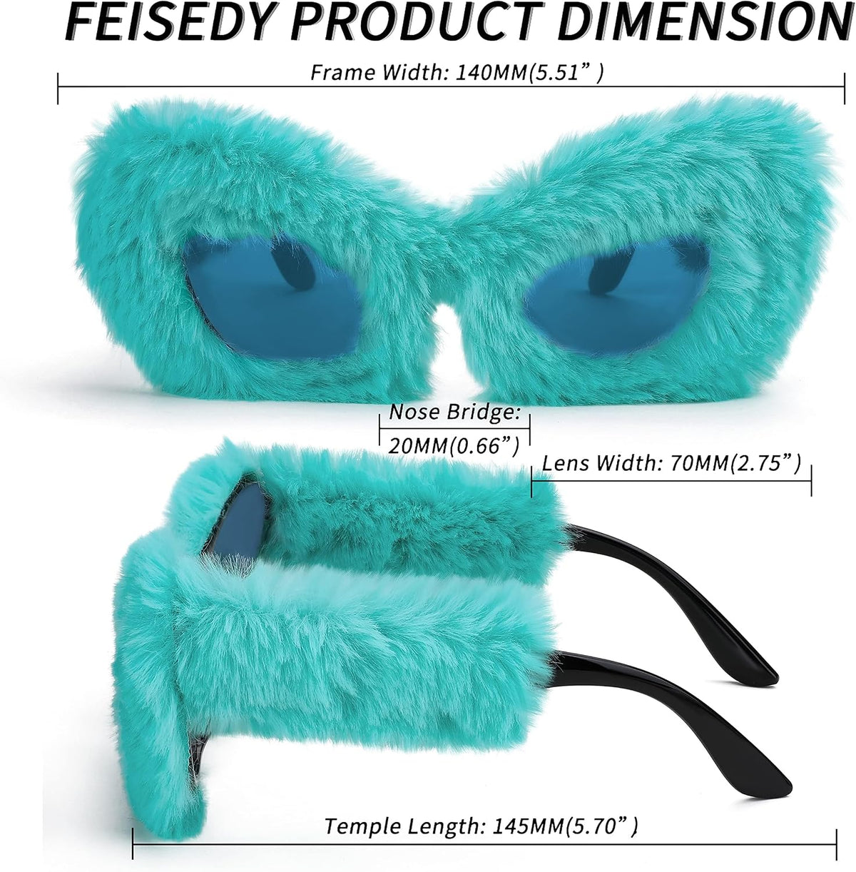 ÉÌƷͼƬ 24 | B09PN9V5N6 | FEISEDY Sunglasses Women Plush Fuzzy Soft Velvet Party Masquerade B2877