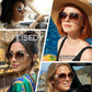 商品图片 104 | B079GT4RXH | FEISEDY Polarized Women Square Sunglasses Sparkling Composite Shiny Frame B2289