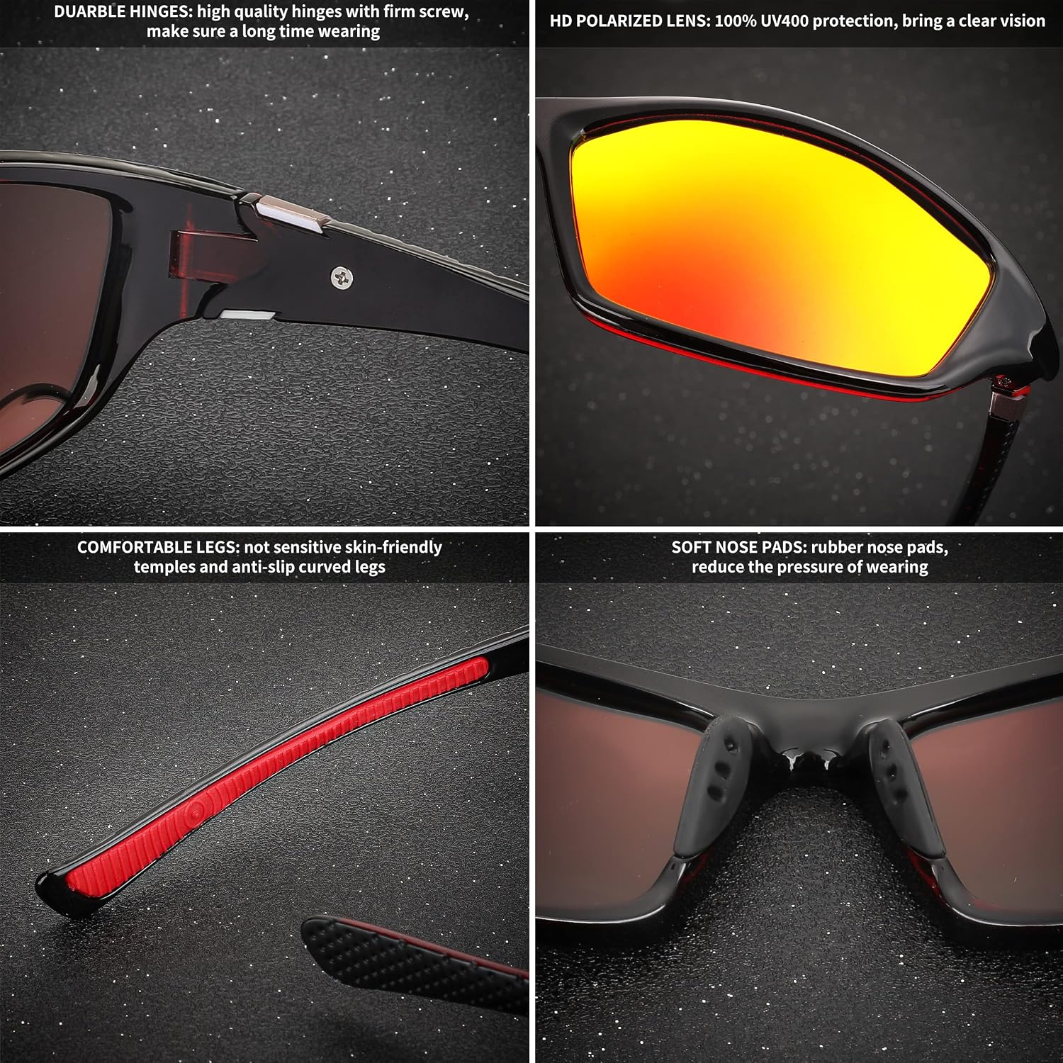 商品图片 54 | B09CT4VMCM | FEISEDY Classic Men Polarized Sports Sunglasses Night Driving Yellow Lenses Cycling Fishing Driving Glasses B2674