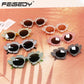 商品图片 7 | B0BRCJF4HH | FEISEDY Trendy Cat Eye Sunglasses Flower-shaped Frames Retro Diamond Cateye Eyewear for Women Men Oversized Sunglasses B2370