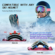 商品图片 43 | B0GHRB6WCQ | FEISEDY Ski Goggles, OTG Snow Sport Goggles for Adult Youth, Anti-Fog UV400 Protection Bendable Dual-Lenses B2961
