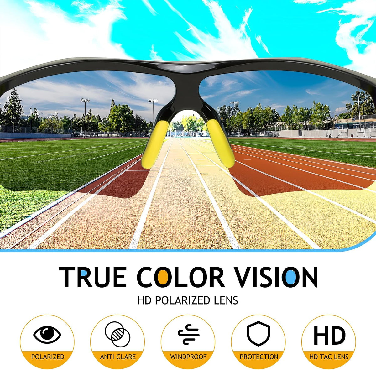 ÉÌƷͼƬ 60 | B07JZ18KMZ | FEISEDY Kids Polarized Sports Sunglasses, TR90 UV400 Baseball Cycling