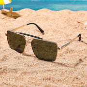 ÉÌƷͼƬ 6 | B0CP21BC1C | FEISEDY Trendy Polarized Aviator Sunglasses Womens Mens Retro Square Double Bridge Metal 90s Shades B0098